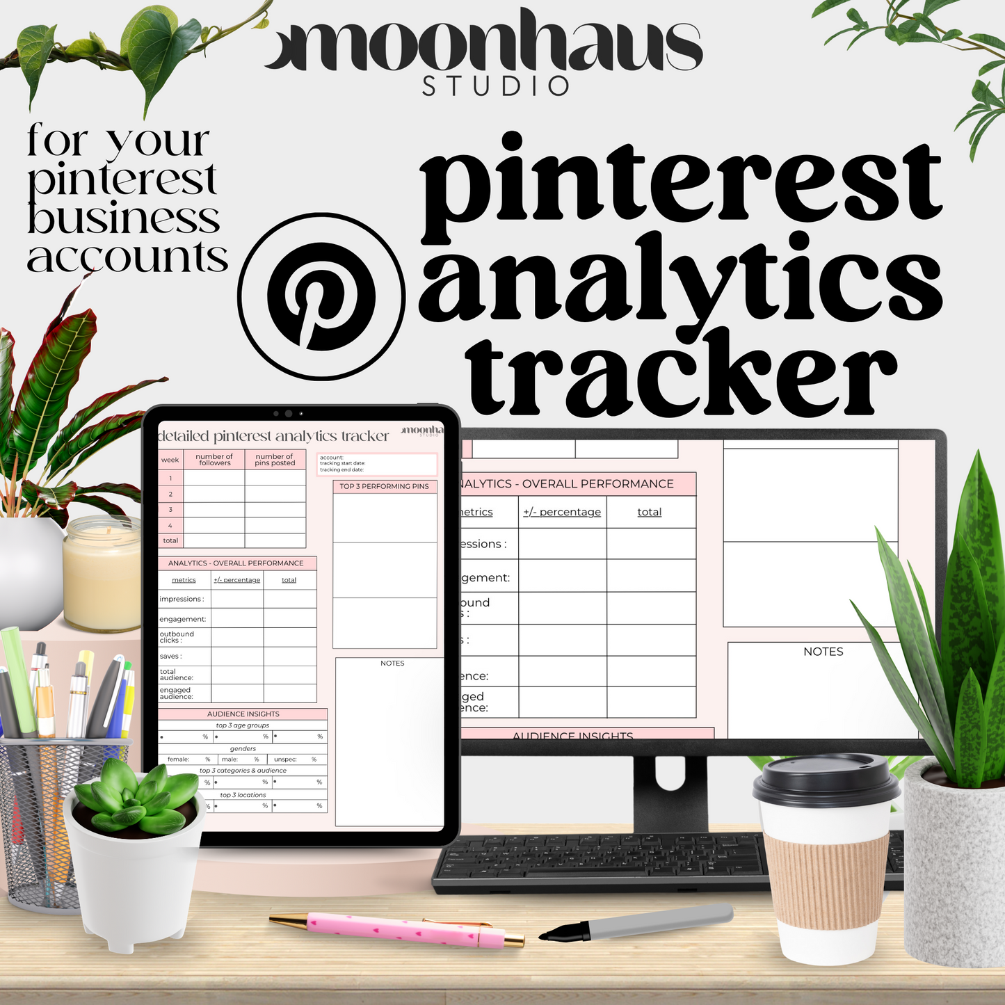 free download: pinterest analytics tracker pages: simplified & detailed