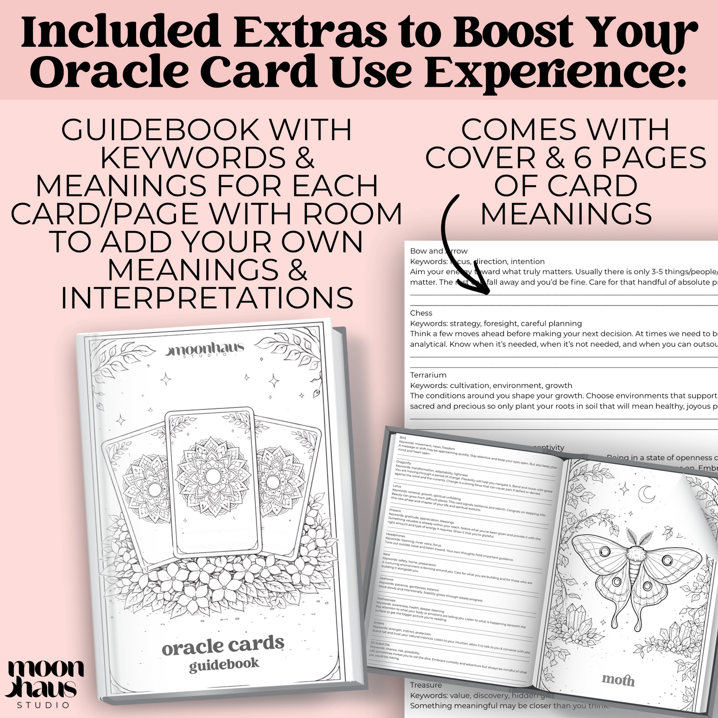 50 Printable Oracle Card Deck of Colouring Pages, Printable & Digital