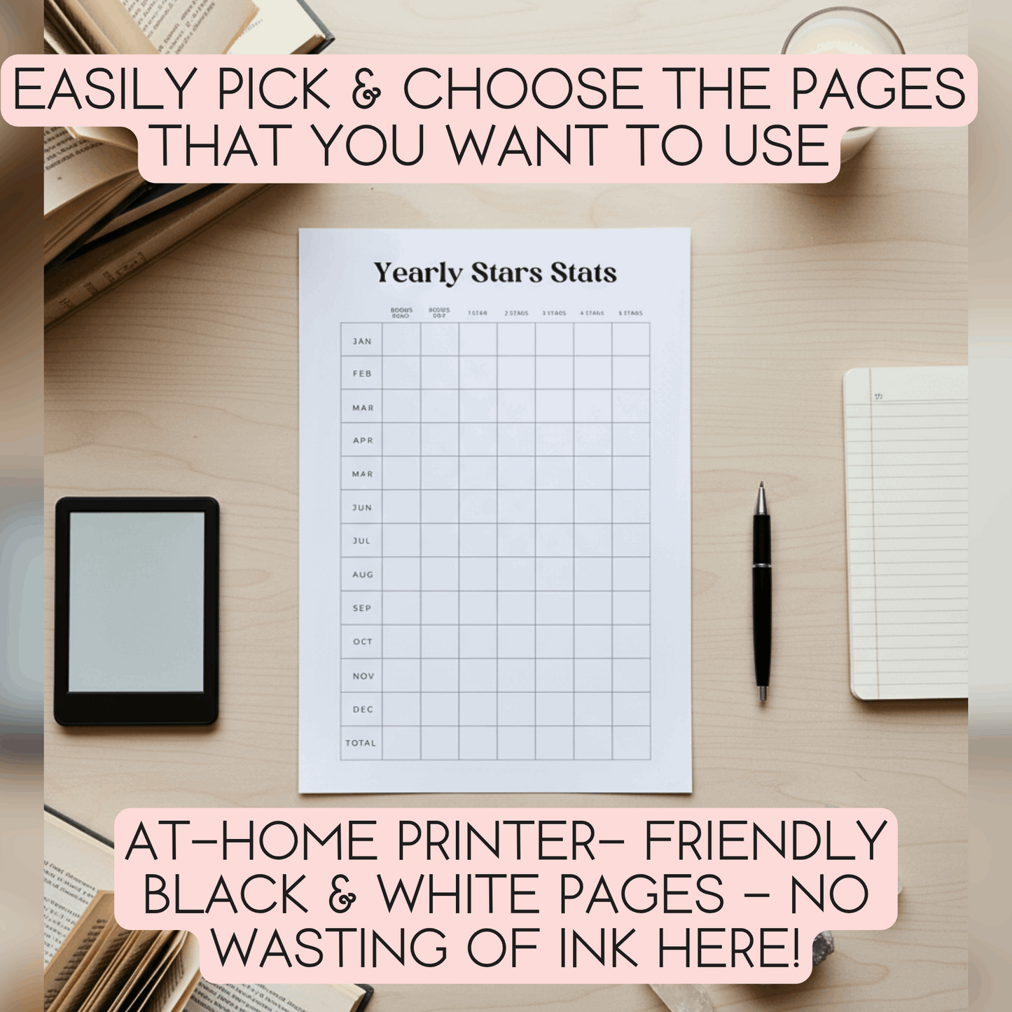 2026 Reading Journal, Diary + Planner | Digital + Printable | 56 pages, A4 + US Letter