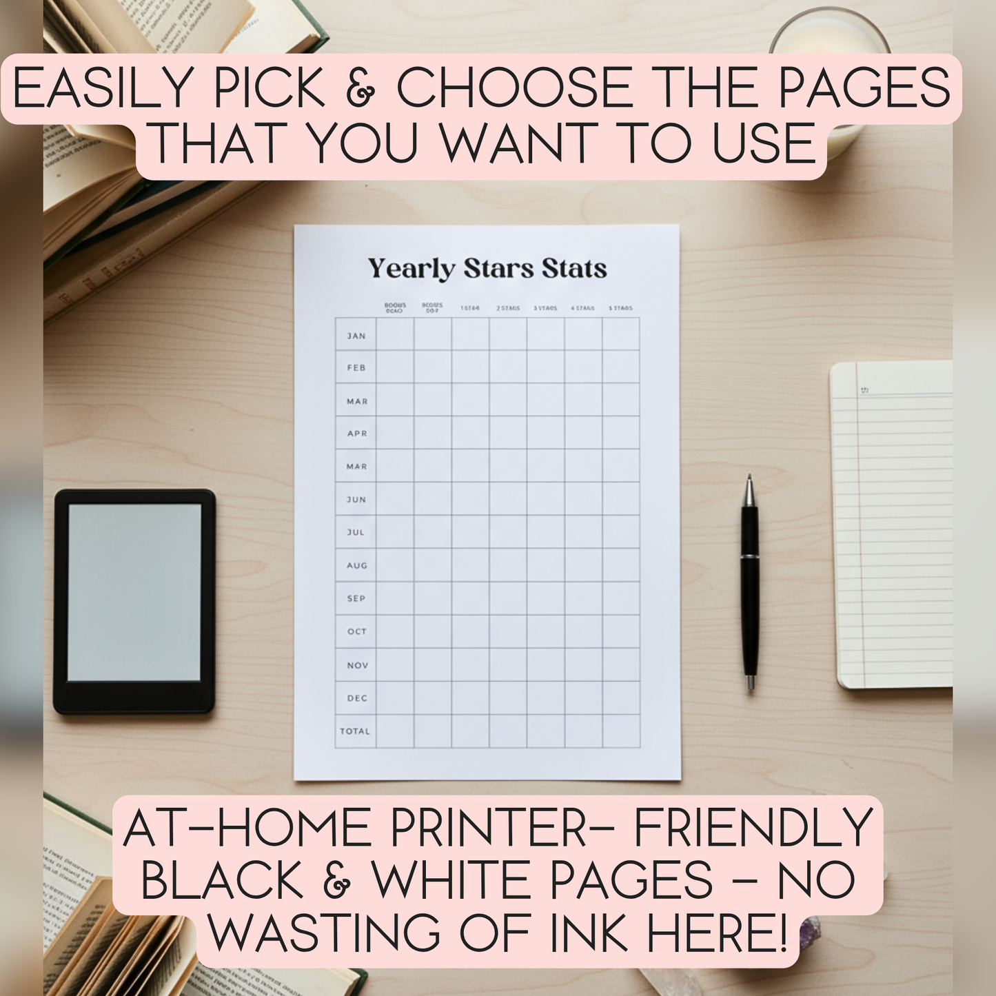 2026 Reading Journal, Diary + Planner | Digital + Printable | 56 pages, A4 + US Letter