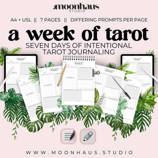 a week of tarot journal booklet - tarot guided booklet PDF