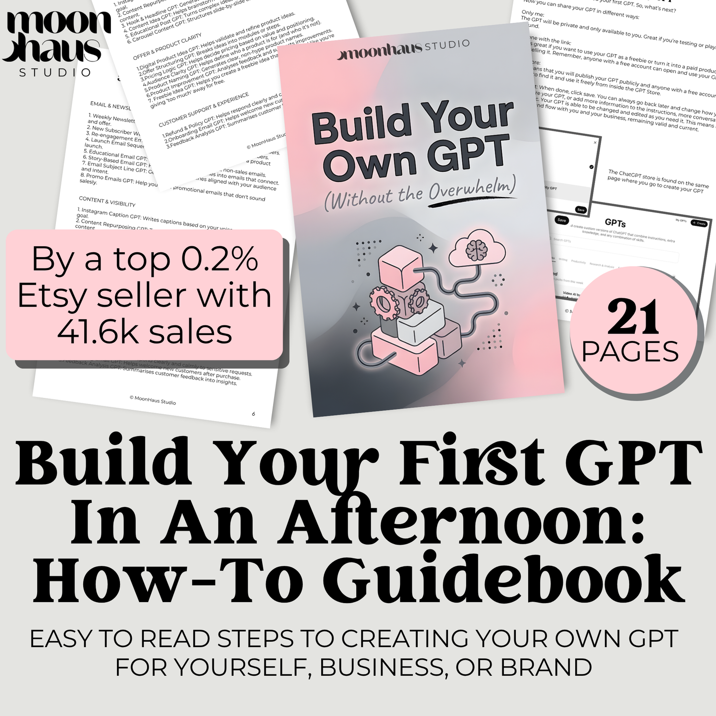 Custom GPT Guide | Build Your Own AI Tool, Digital Product Content Creator, Printable Ebook