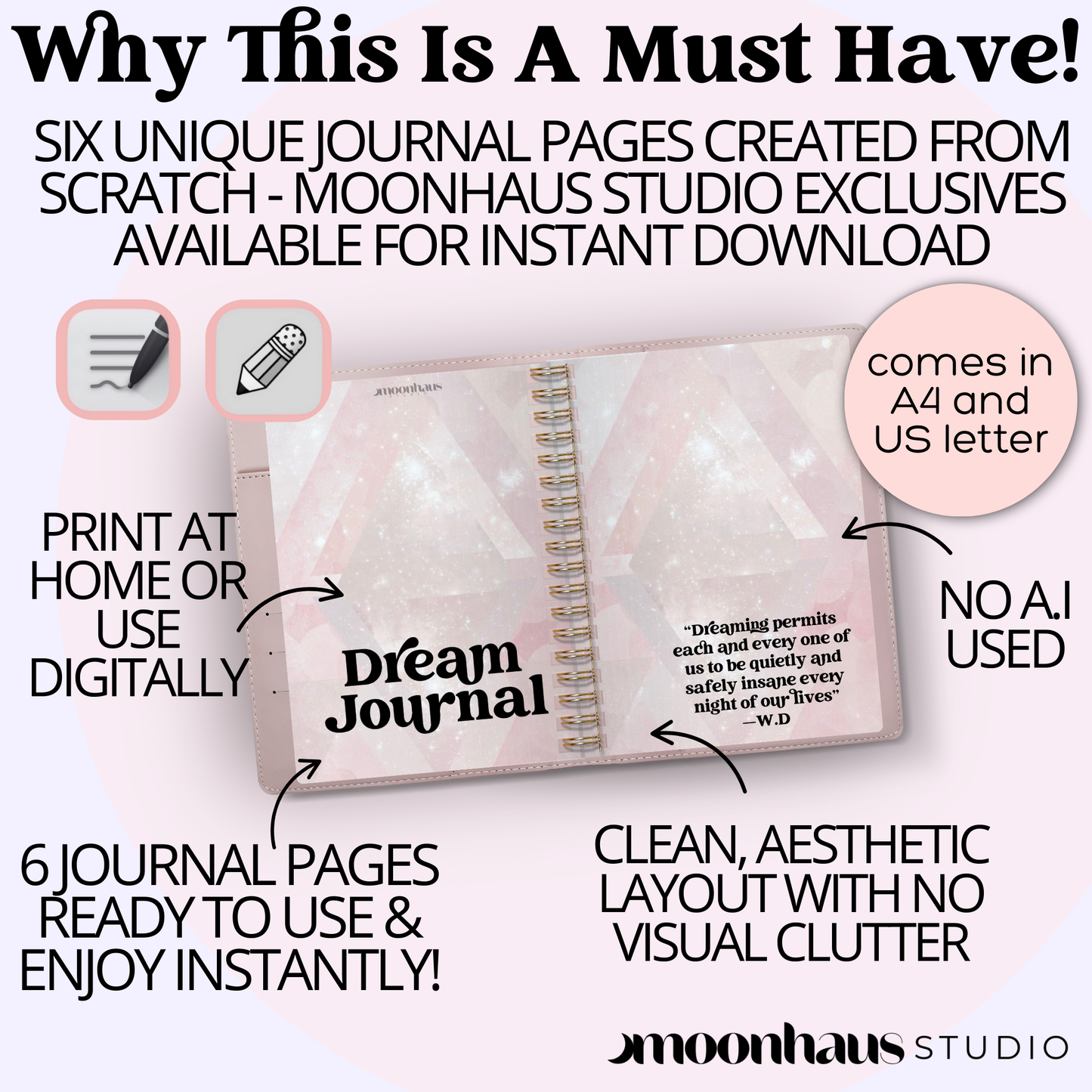 Dream Journal PDF for Recording, Interpreting & Tracking Dreams