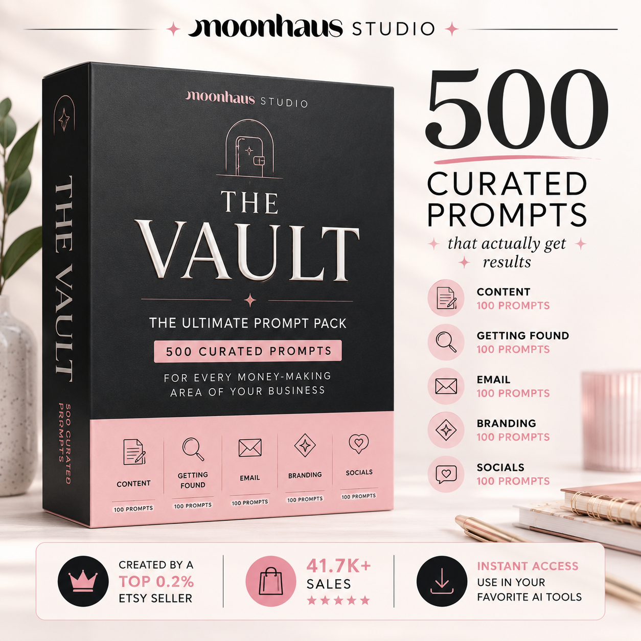 Small Business AI Prompts | Claude AI ChatGPT Prompt Pack | Content Creation Social Media Email SEO