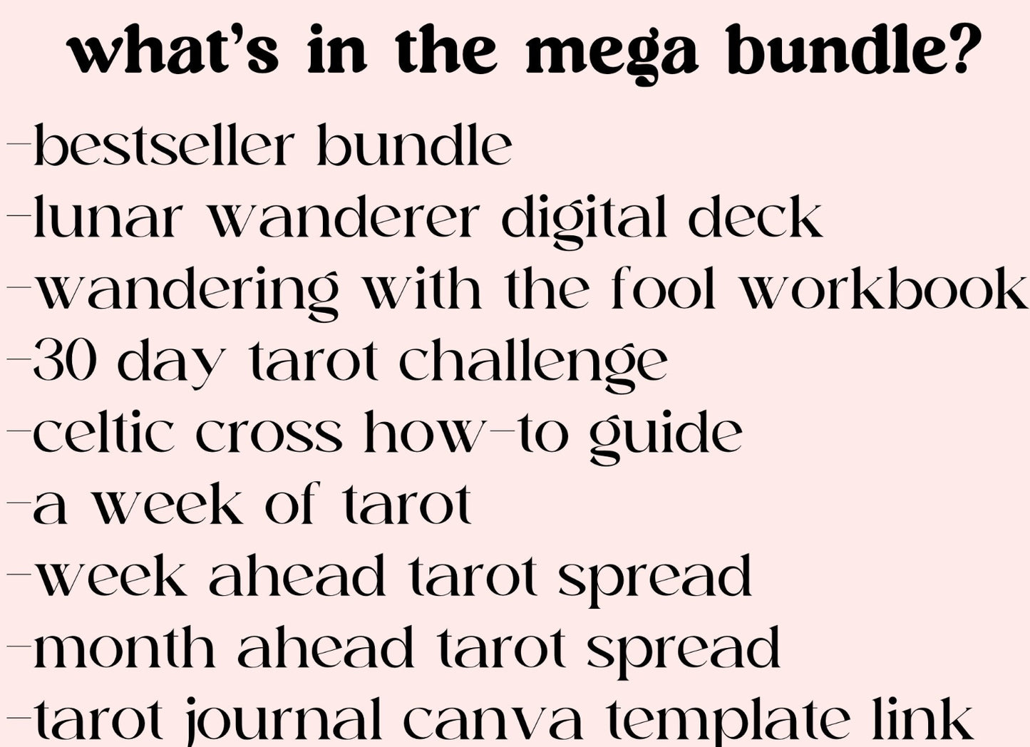 mega tarot bundle set - tarot cheat sheets, tarot readings, workbooks, journals, tarot spreads, digital tarot decks