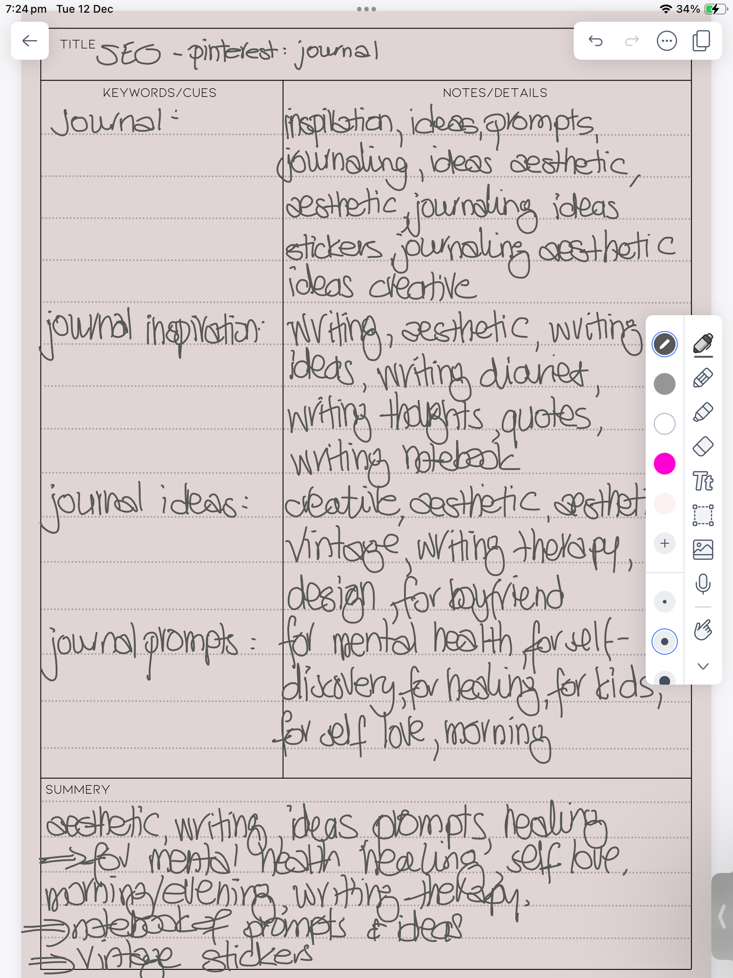 free download: digital Cornell notes in seven hand curated tones (freebie gift!)