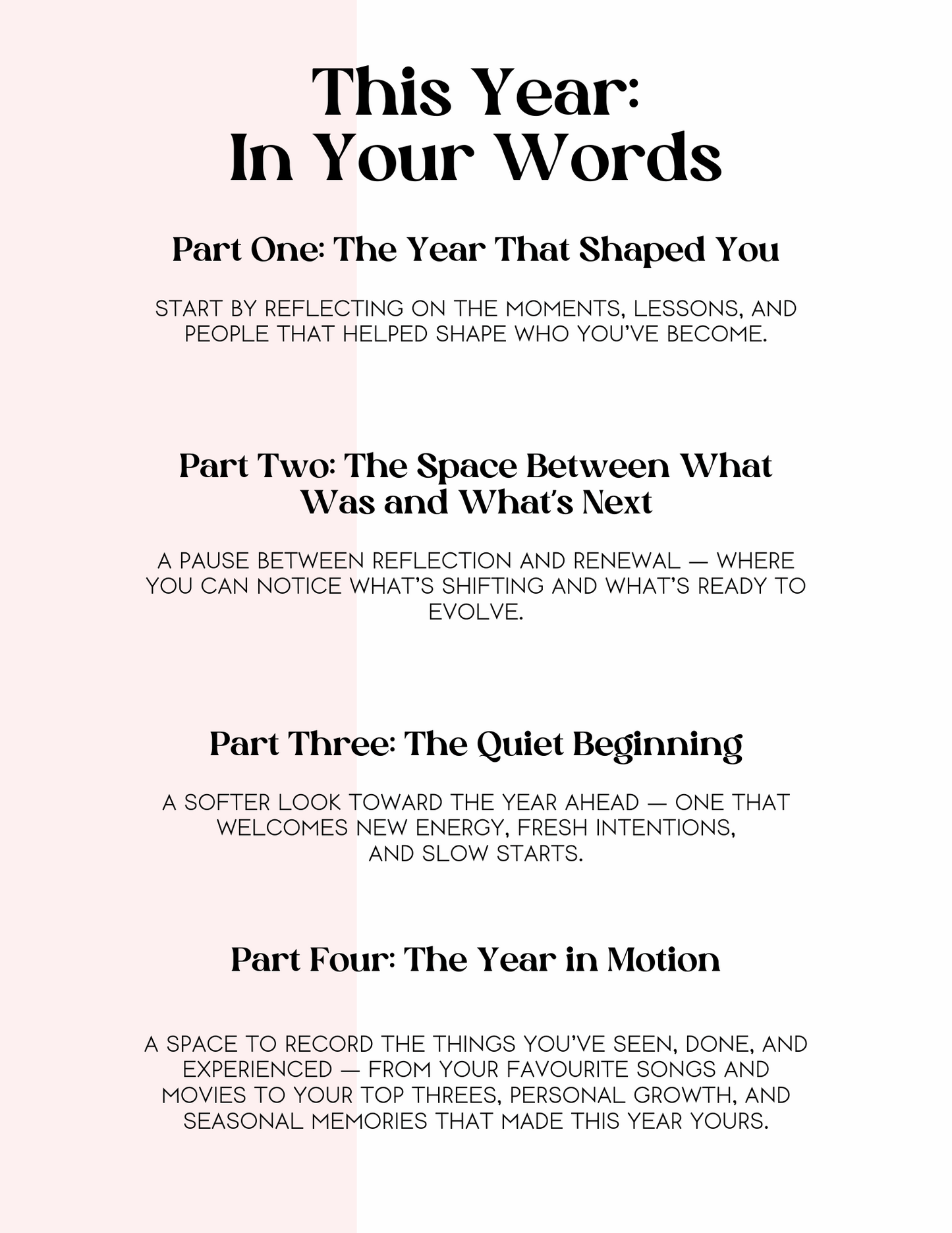 Your Year In Review: A Reflective Journal, 46 Pages PDF with Bonus