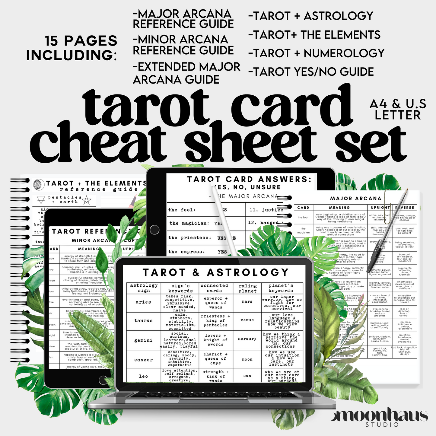 tarot cheat sheets: bestseller bundle - reference guides