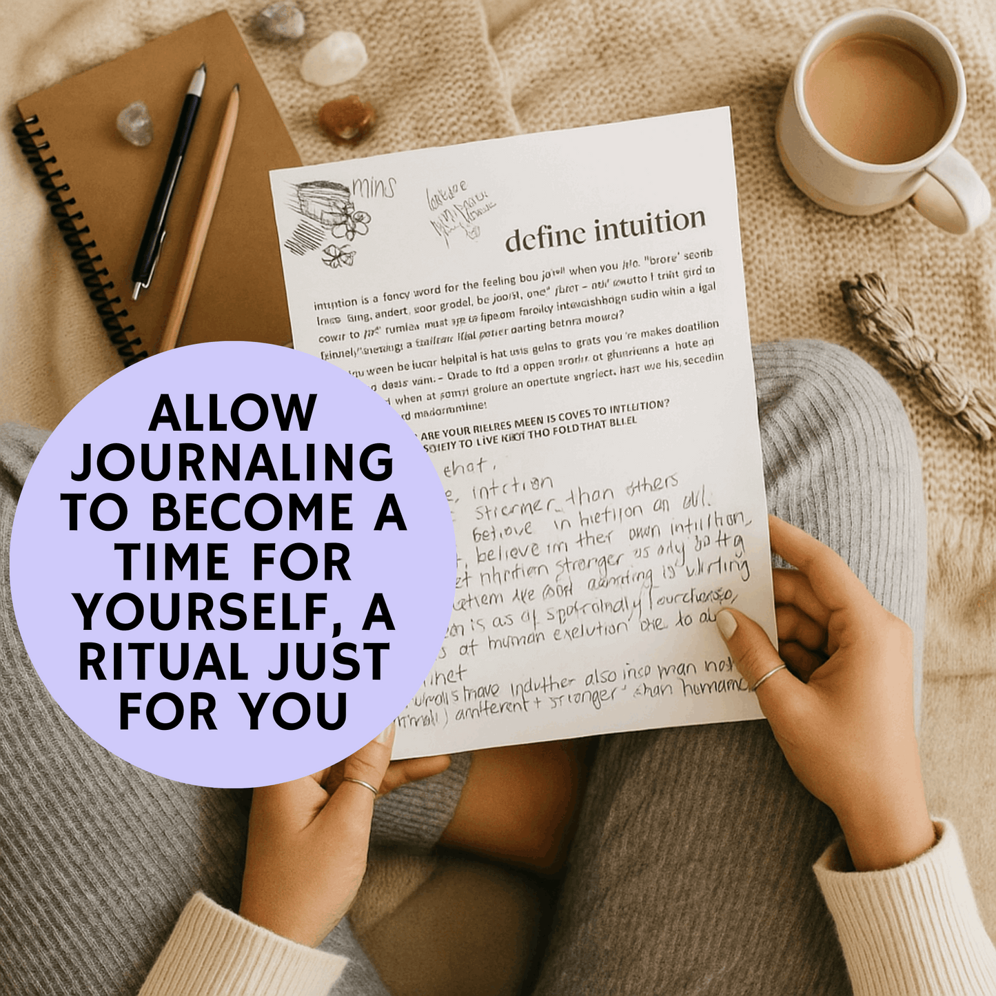 Intuition Journal & Workbook for Spiritual Development, Divination (Digital Download Printable)