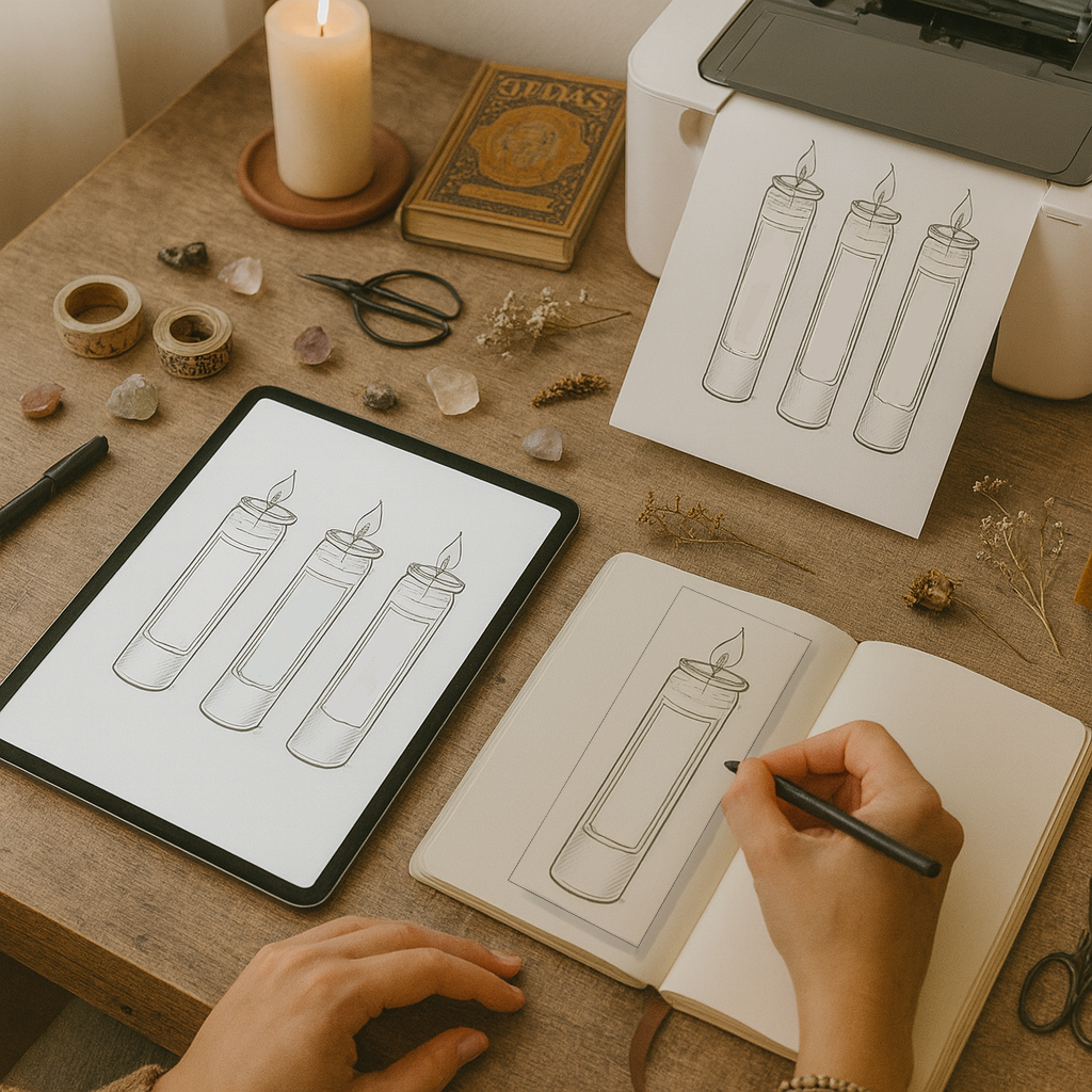 Printable Manifestation Candles: Ritual Spellwork PDF (Digital Download)