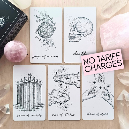 tarot cards: aesthetic tarot deck with guidebook | tarot reading & spreads | holographic & minimalist tarot card art