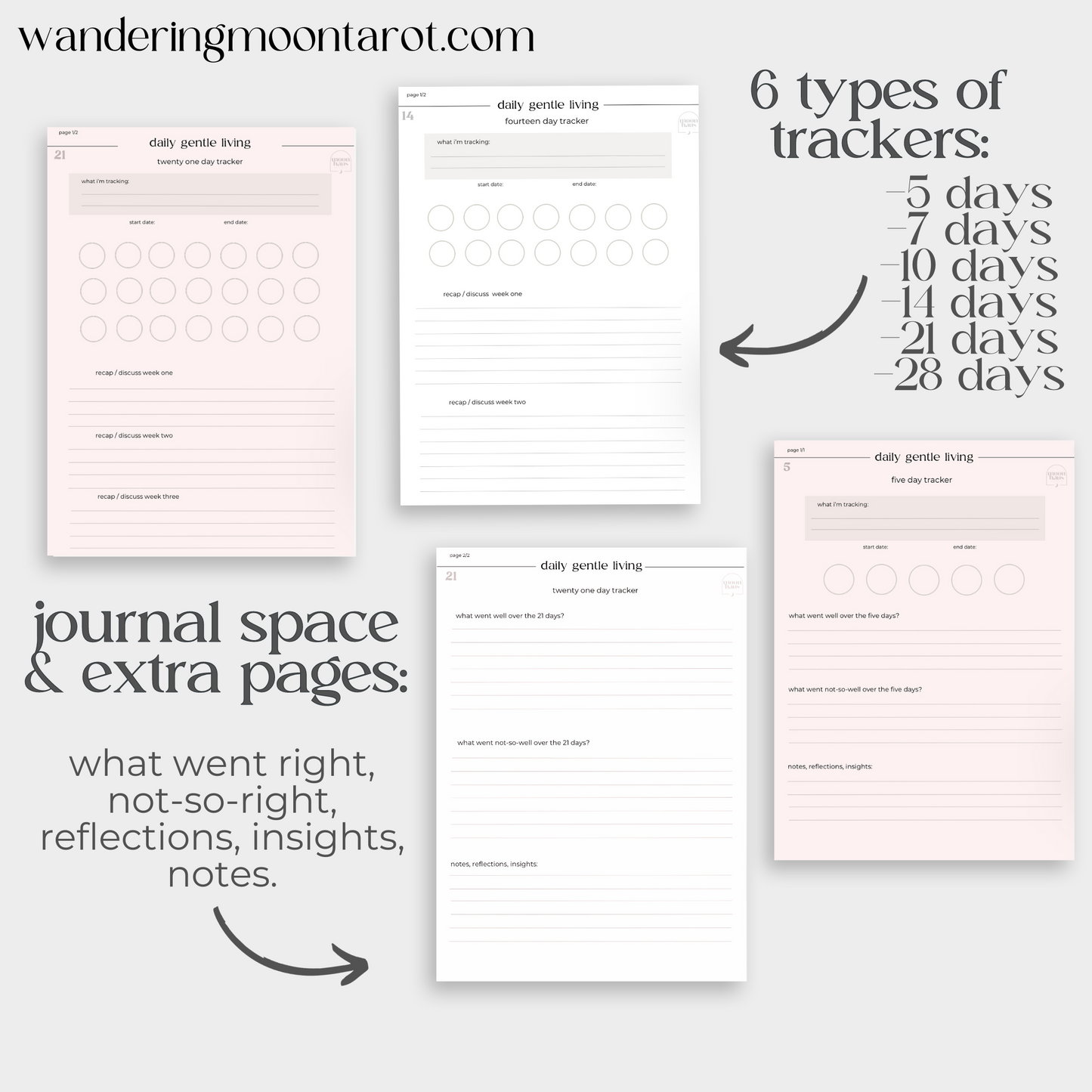 tracker pages for chronic pain & illness | spoonie journal slow living | PDF