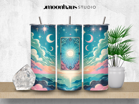 tarot card tumbler wrap png digital download | for sublimation of 20oz skinny tumbler | tarot art, oracle card art