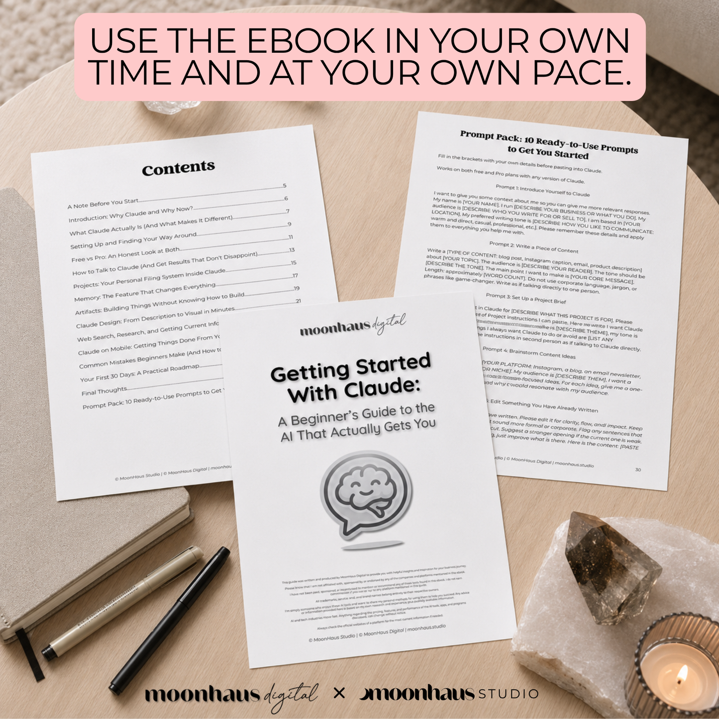 AI for Beginners: Getting Started with Claude | Prompt Guide | ChatGPT Digital Ebook
