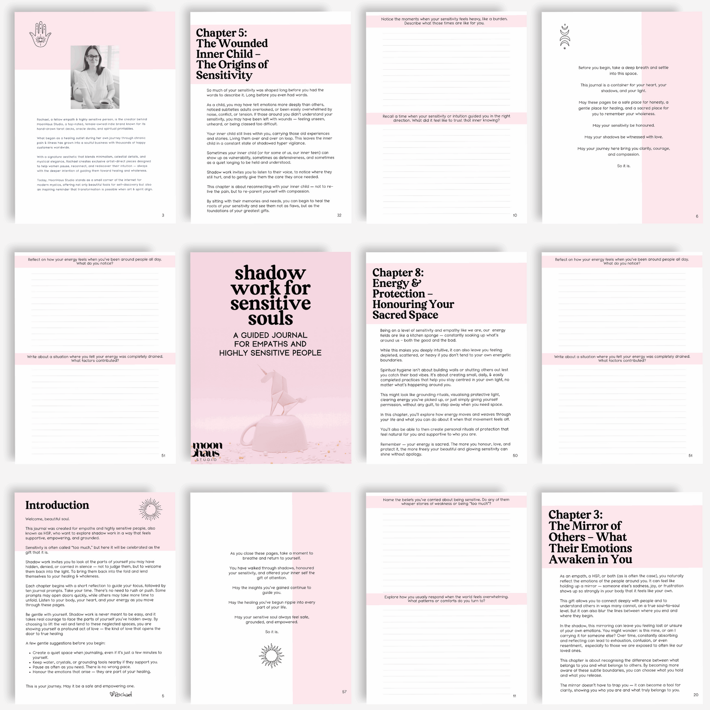 Shadow Work Journal Ebook for Empaths & Highly Sensitive People - guidebook, workbook | printable digital PDF | inner child, trauma healing