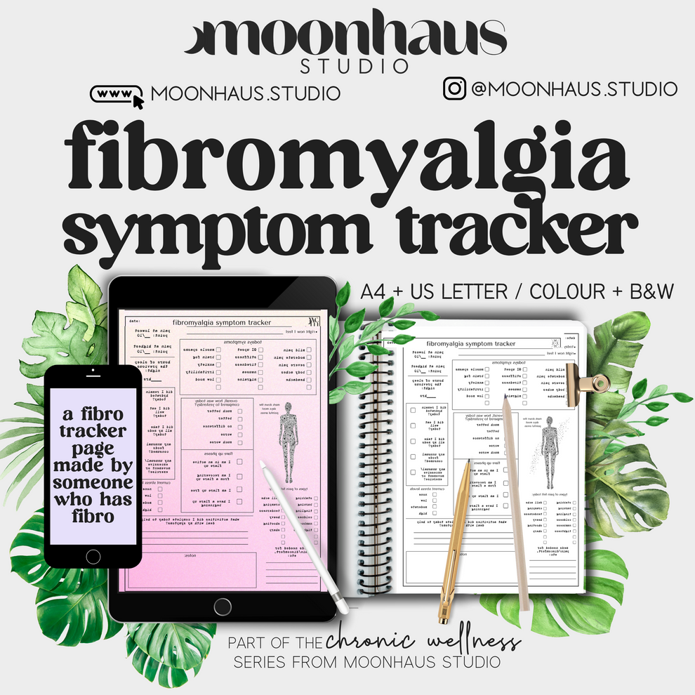 fibromyalgia pain & symptom tracker journal page, instant download ...