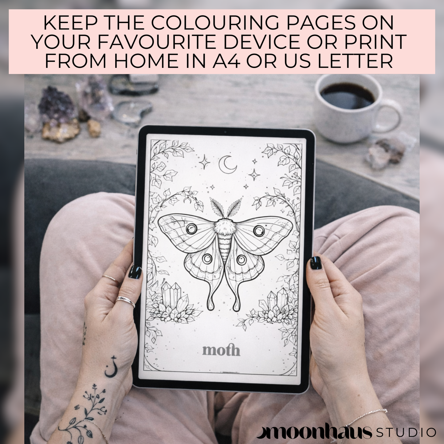 50 Printable Oracle Card Deck of Colouring Pages, Printable & Digital