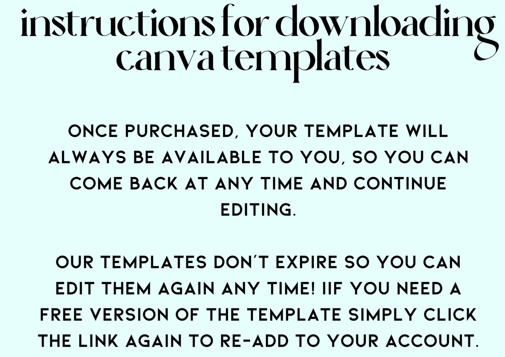 instructions for canva templates