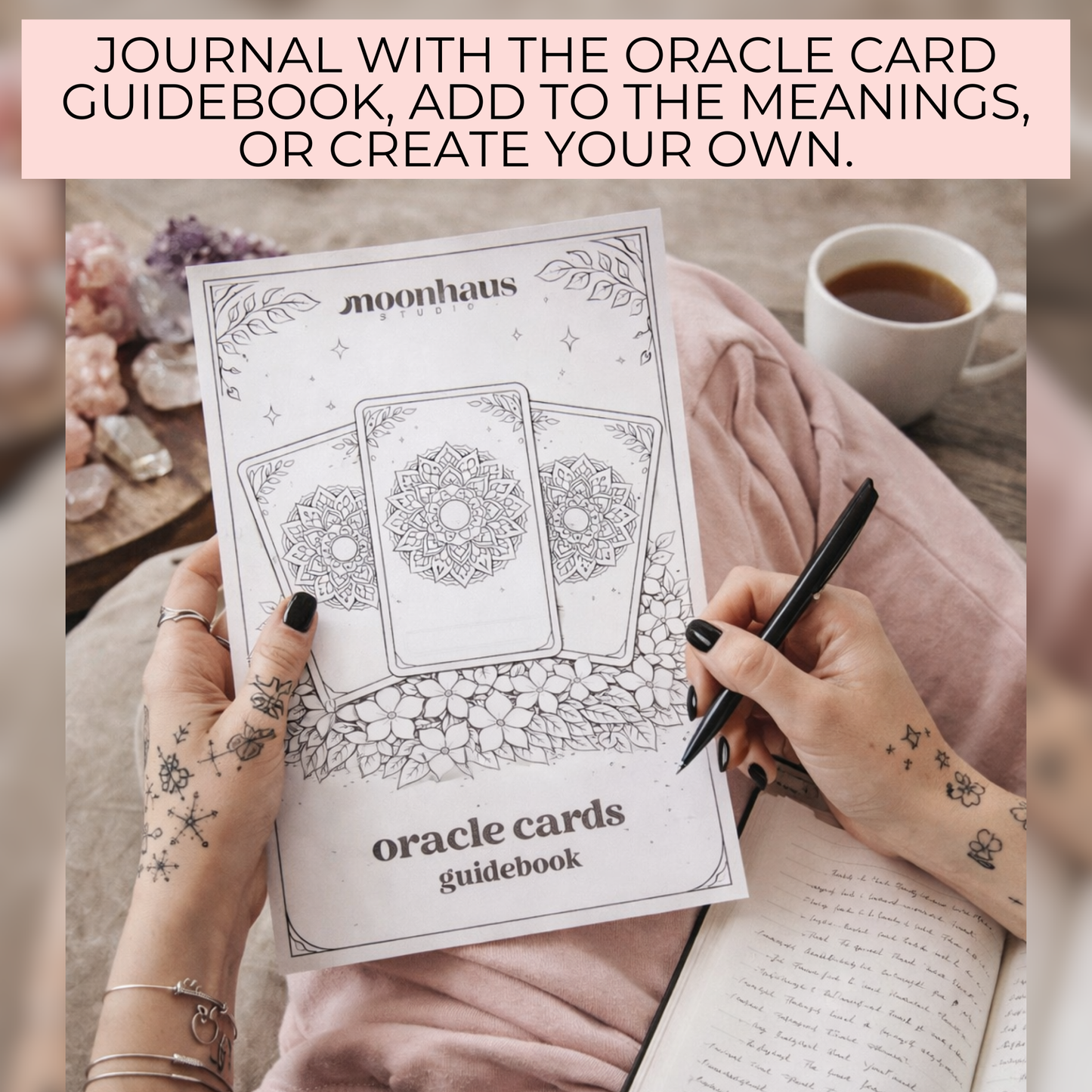 50 Printable Oracle Card Deck of Colouring Pages, Printable & Digital
