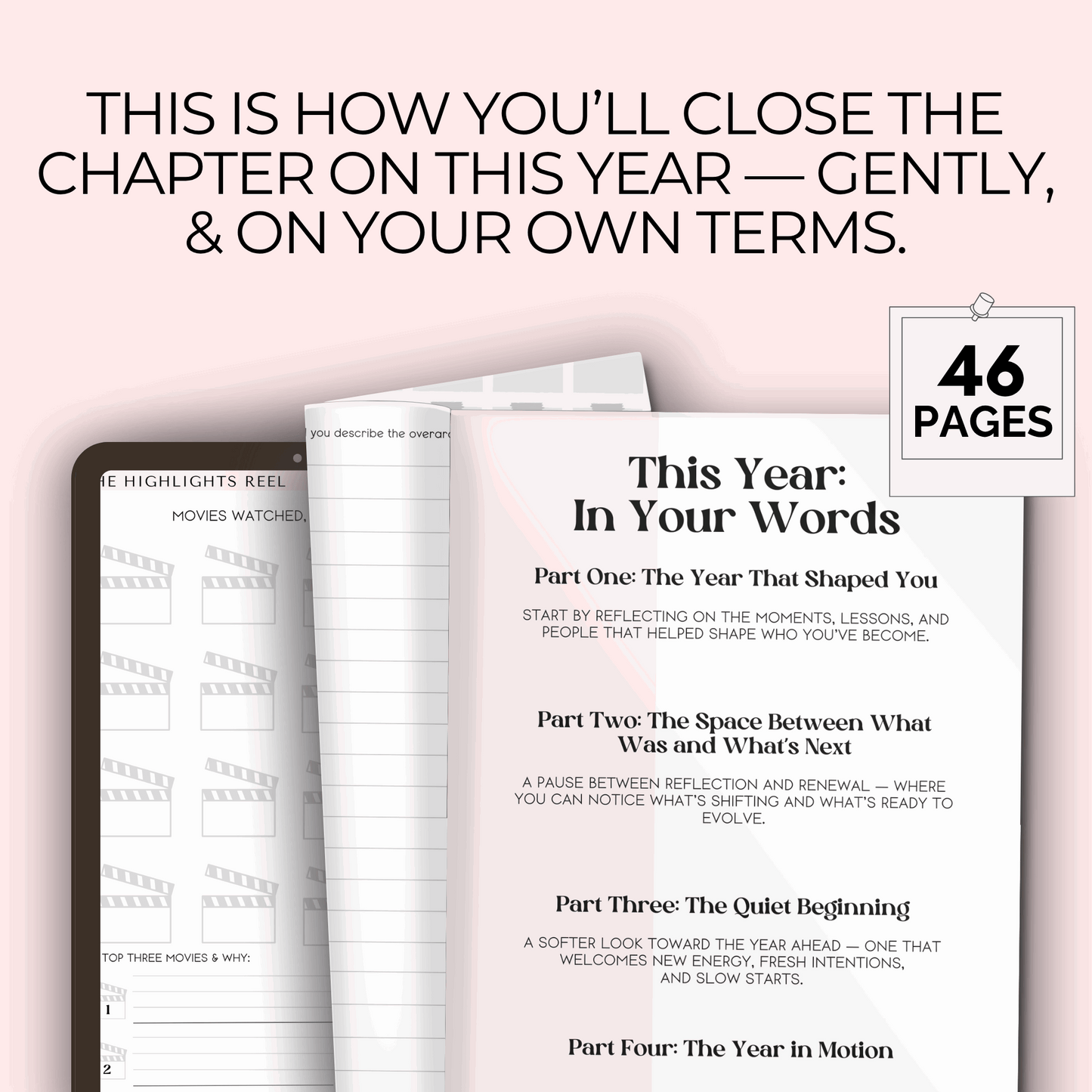 Your Year In Review: A Reflective Journal, 46 Pages PDF with Bonus