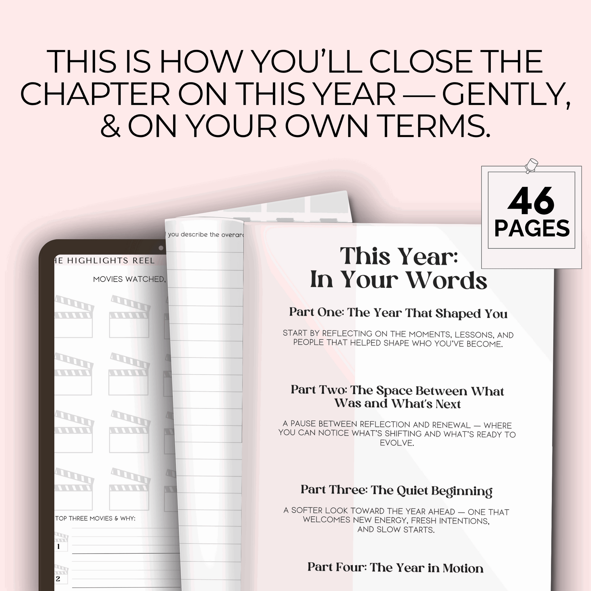 Your Year In Review: A Reflective Journal, 46 Pages PDF with Bonus
