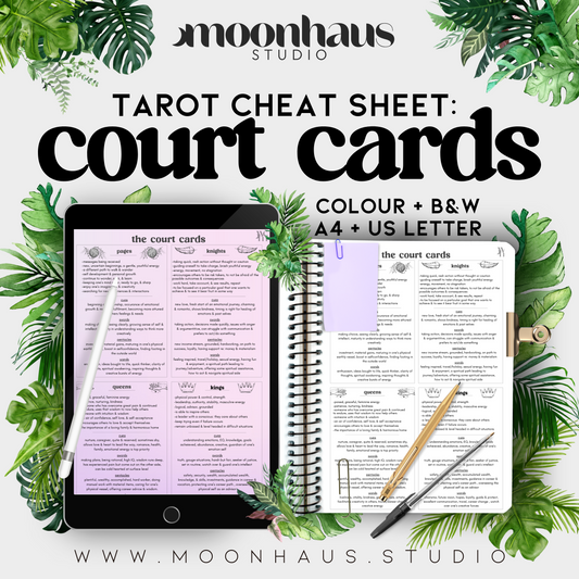 The Court Cards: a tarot card cheat sheet - for all levels of readers - The Wandering Moon Co.