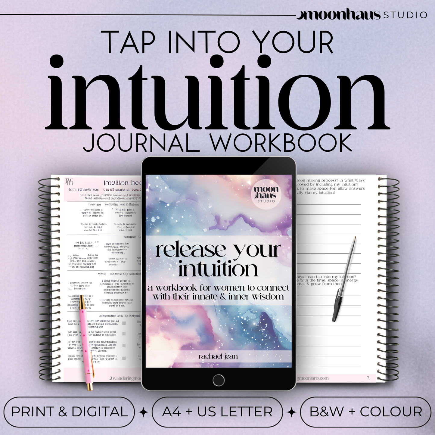 Intuition Journal & Workbook for Spiritual Development, Divination (Digital Download Printable )