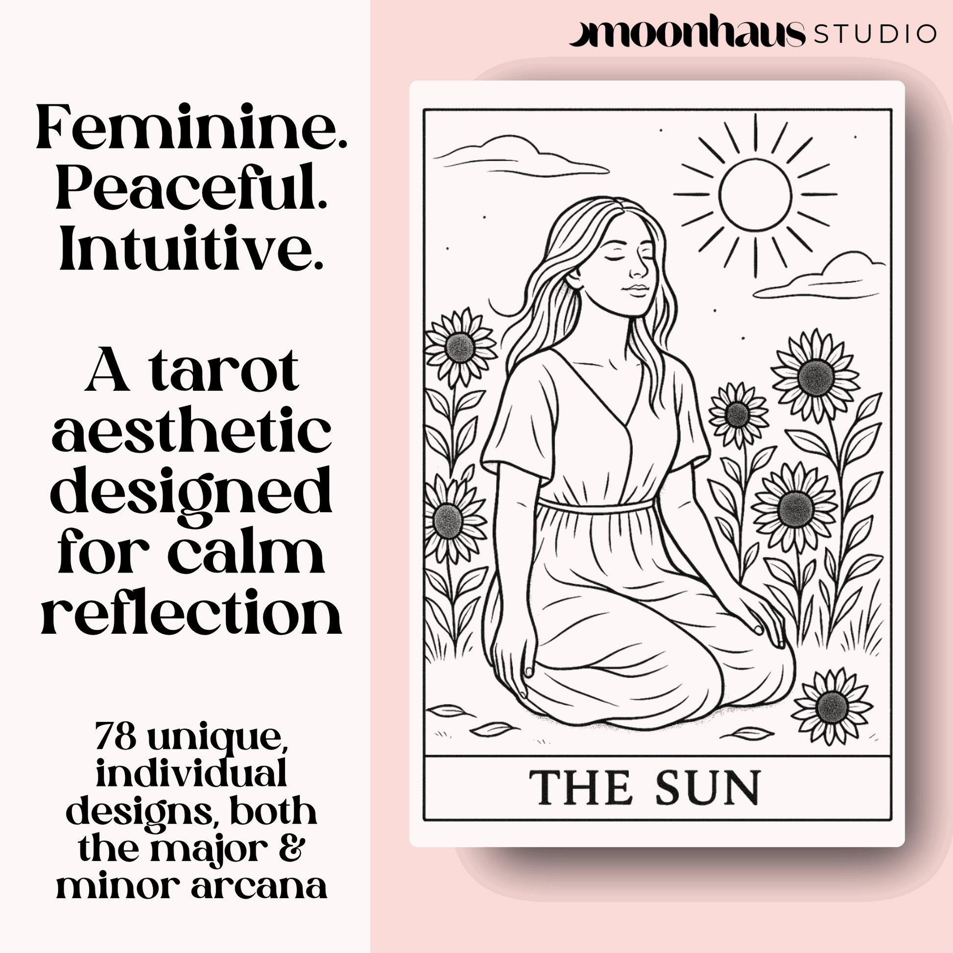 78 Tarot Card Colouring Pages Deck (( USE CODE AMANDA1 )) Printable Tarot Cards to Colour, Digital Mindful Art for Creatives & Tarot Lovers