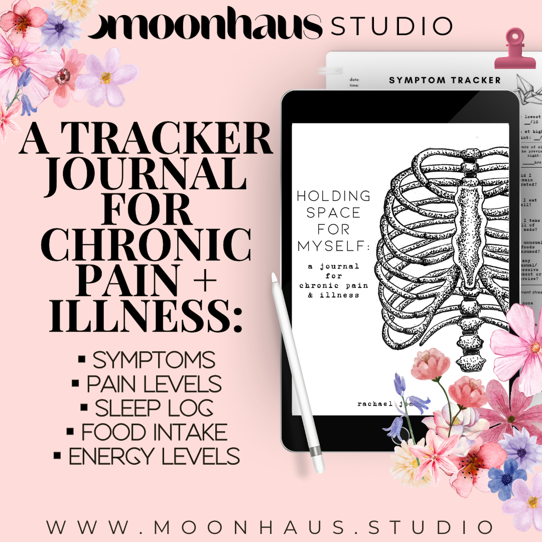 symptom tracker PDF: digital, printable medical journal | chronic pain + illness | spoonie, pots awareness, fibro, endo, disability pride