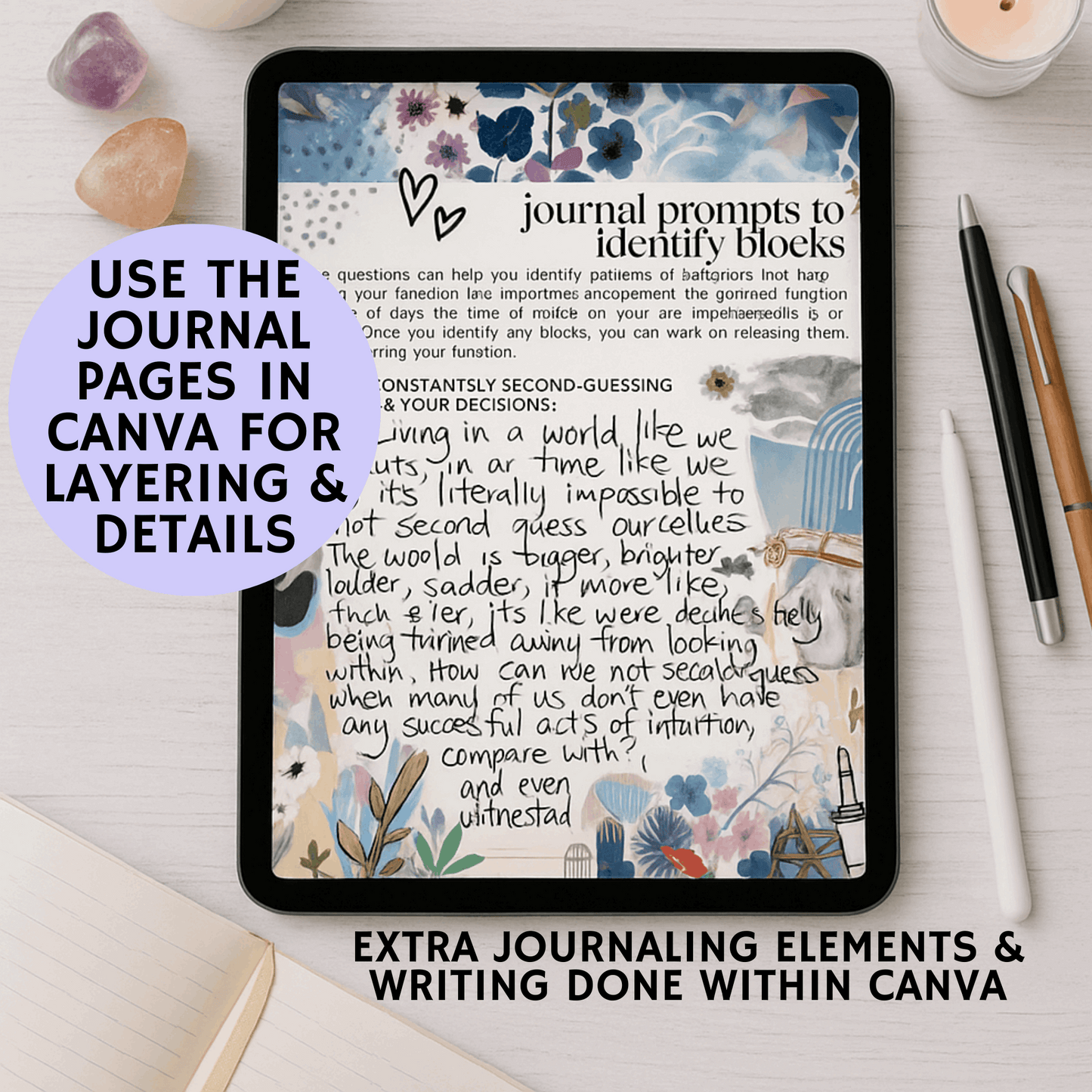 Intuition Journal & Workbook for Spiritual Development, Divination (Digital Download Printable)