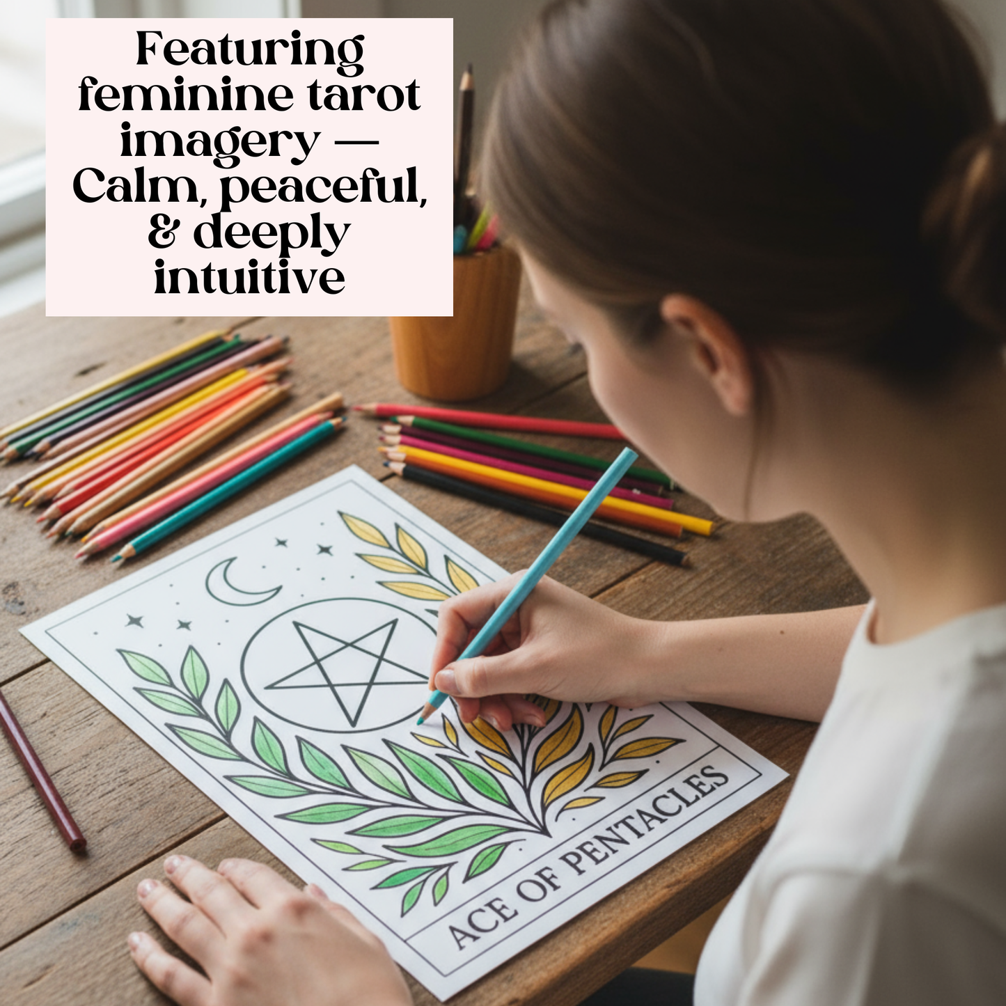 78 Tarot Colouring Pages Deck, Printable Tarot Cards to Colour, Digital Mindful Art for Creatives & Tarot Lovers
