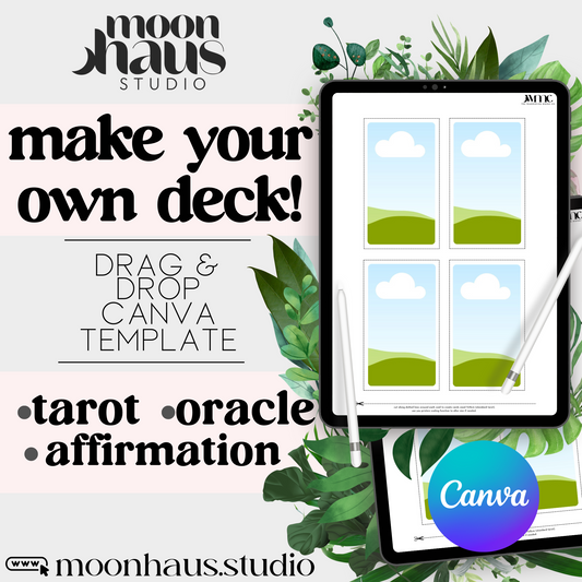 canva template: create own tarot, oracle, affirmation decks