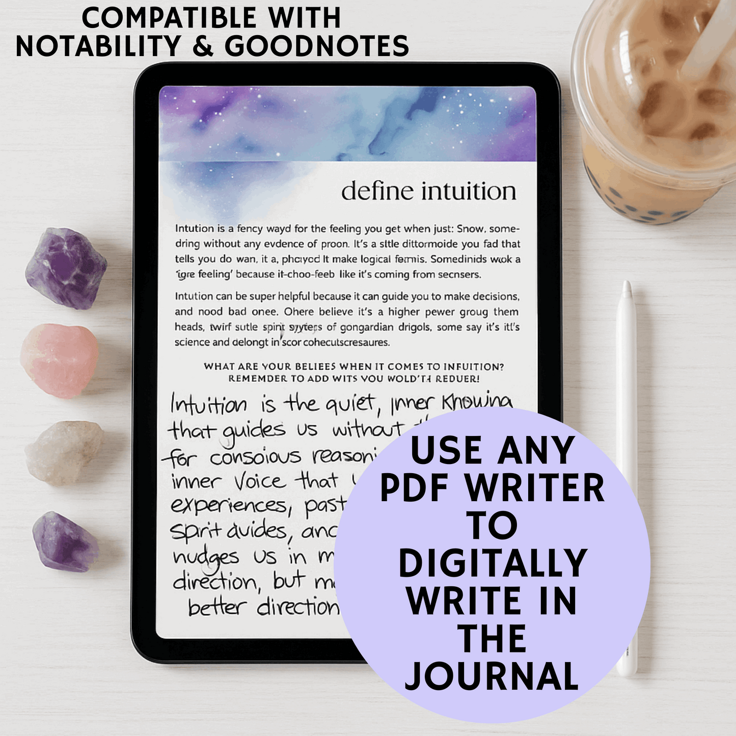 Intuition Journal & Workbook for Spiritual Development, Divination (Digital Download Printable)
