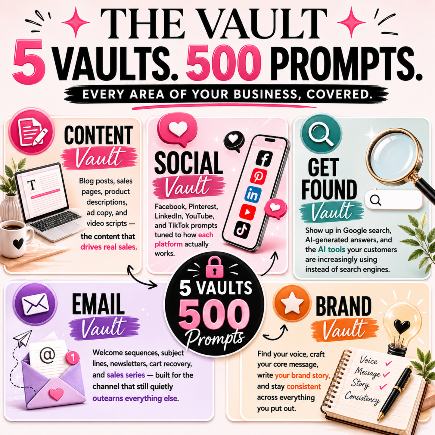 Small Business AI Prompts | Claude AI ChatGPT Prompt Pack | Content Creation Social Media Email SEO