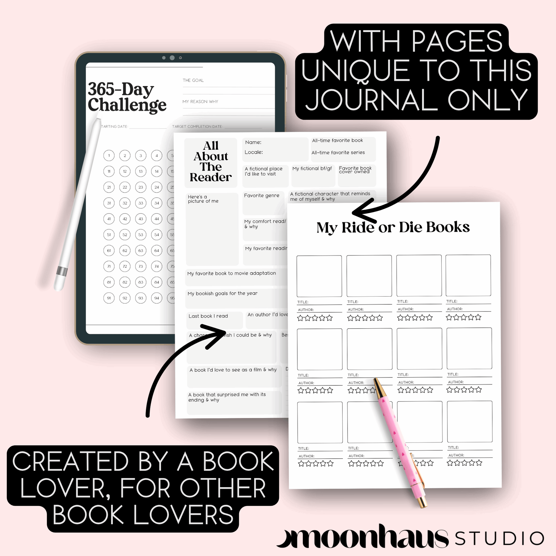 2026 Reading Journal, Diary + Planner | Digital + Printable | 56 pages, A4 + US Letter