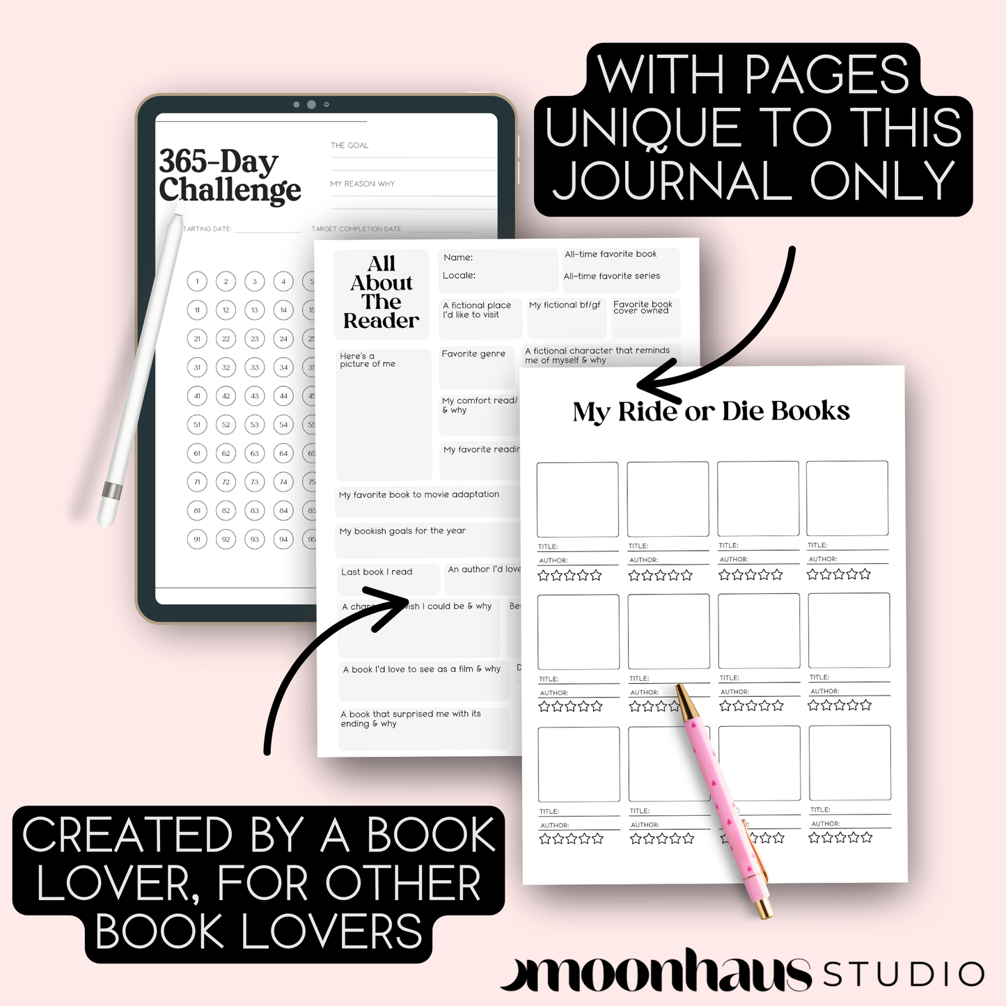 2026 Reading Journal, Diary + Planner | Digital + Printable | 56 pages, A4 + US Letter