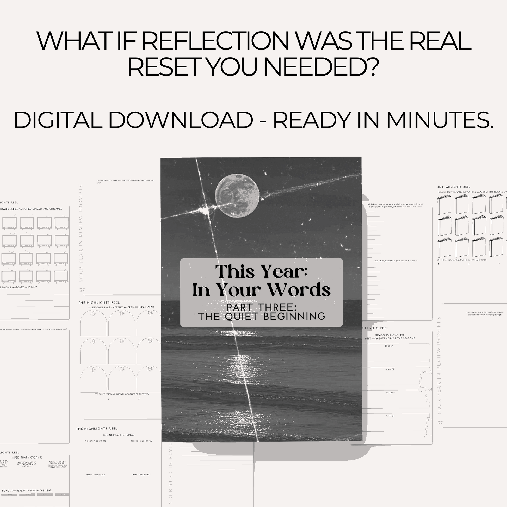 Your Year In Review: A Reflective Journal, 46 Pages PDF with Bonus