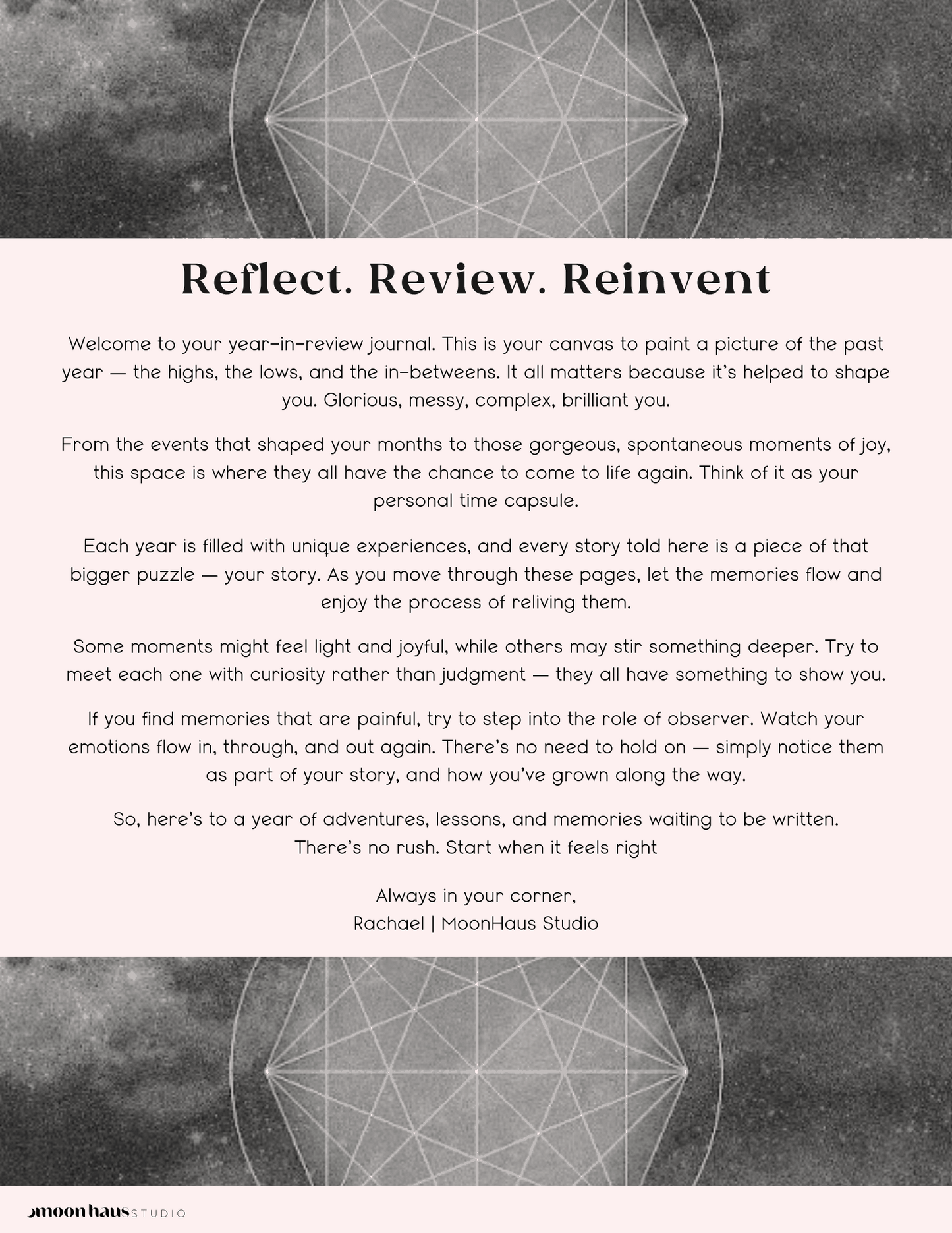 Your Year In Review: A Reflective Journal, 46 Pages PDF with Bonus