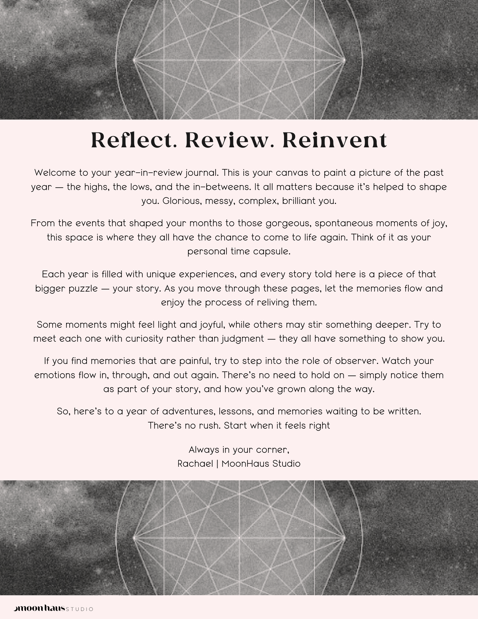 Your Year In Review: A Reflective Journal, 46 Pages PDF with Bonus