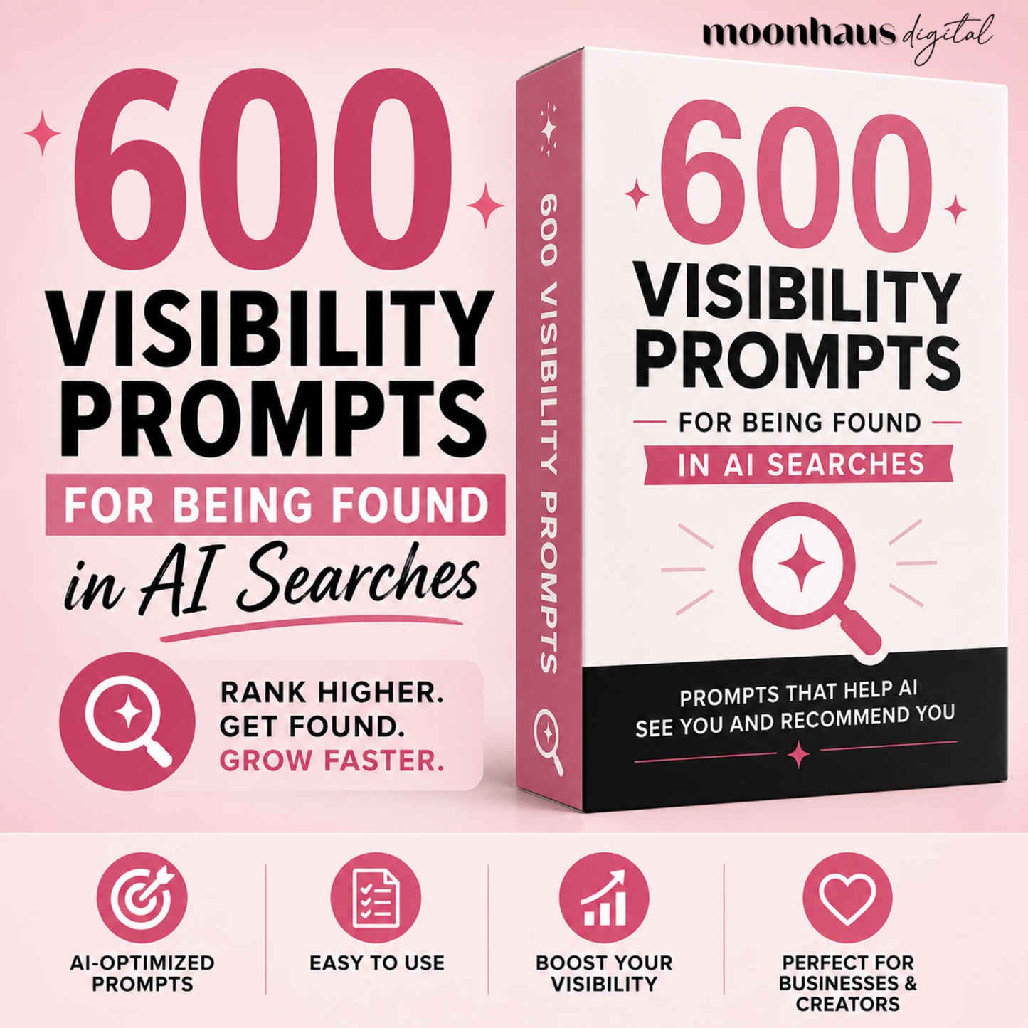 AI Visibility Prompts | Get Found by ChatGPT, Claude, AI tools | Prompt Pack for Small Business, Blogs, Websites, Etsy Stores