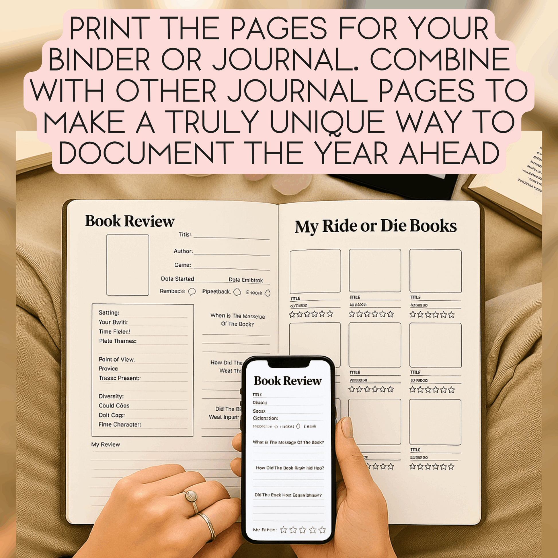 2026 Reading Journal, Diary + Planner | Digital + Printable | 56 pages, A4 + US Letter