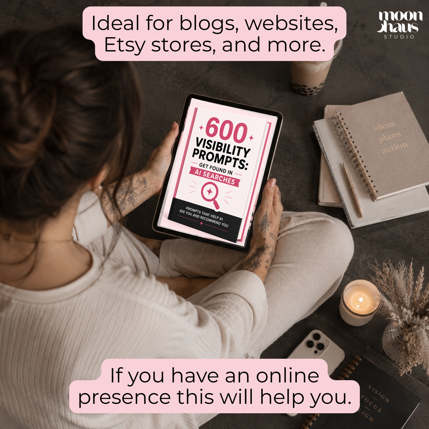 AI Visibility Prompts | Get Found by ChatGPT, Claude, AI tools | Prompt Pack for Small Business, Blogs, Websites, Etsy Stores