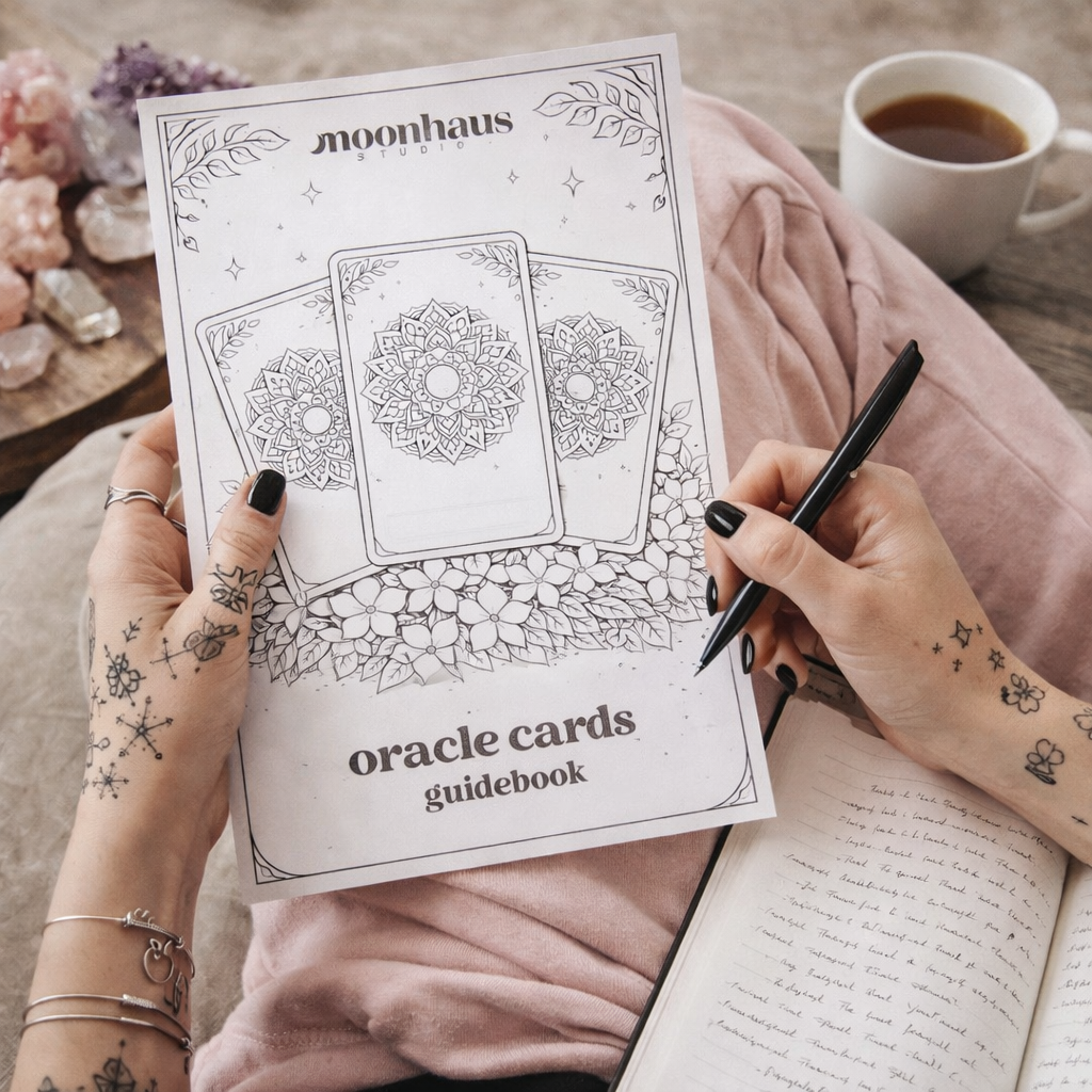 50 Printable Oracle Card Deck of Colouring Pages, Printable & Digital