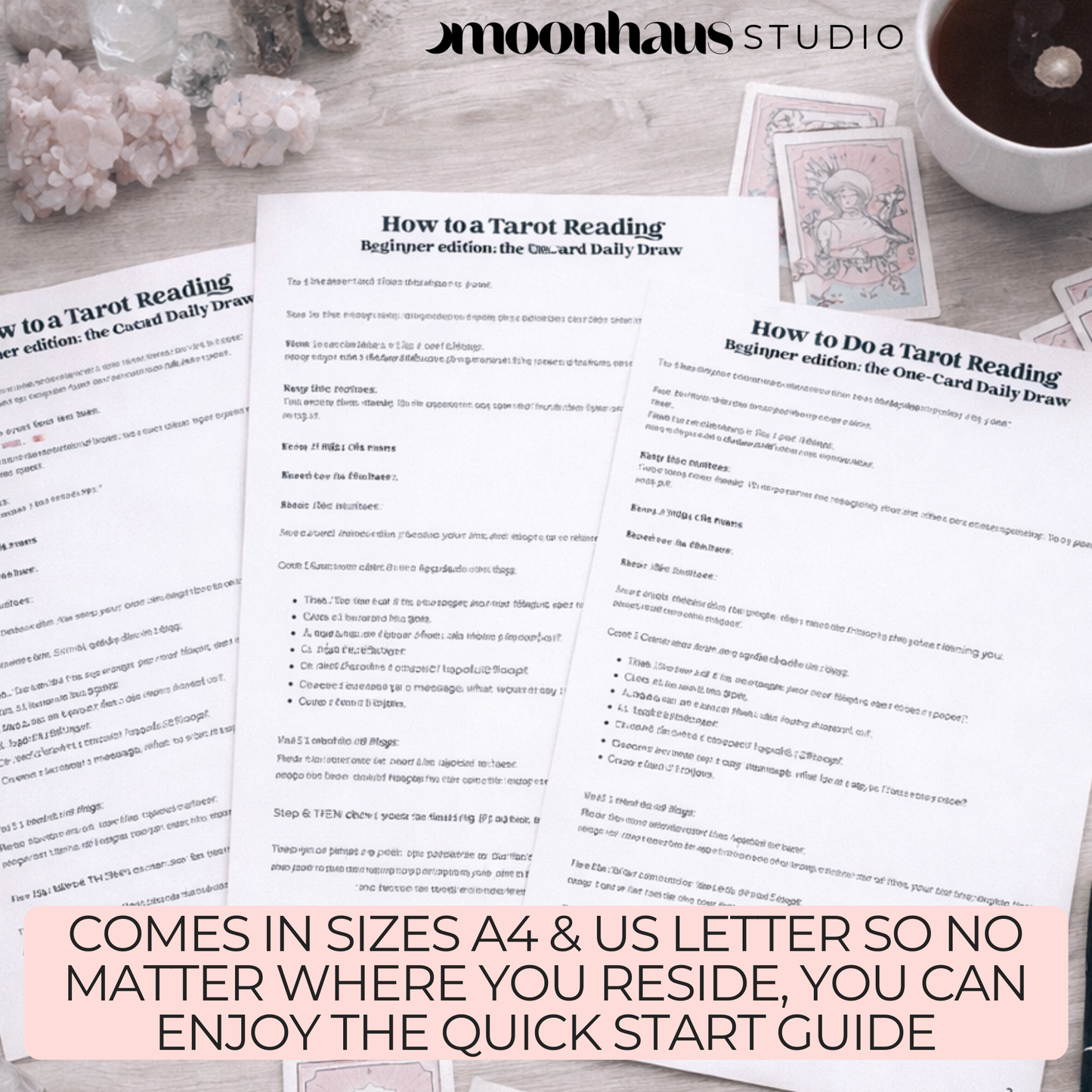 How to Do a Tarot Reading, Beginner Daily Card Guide PDF, Digital Printable Journal Page