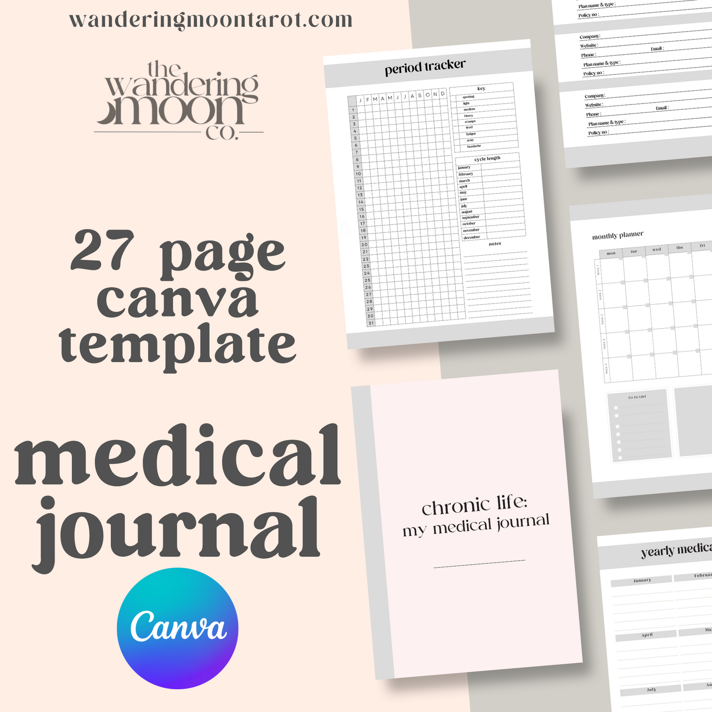 canva template: medical journal -  chronic pain & chronic illness
