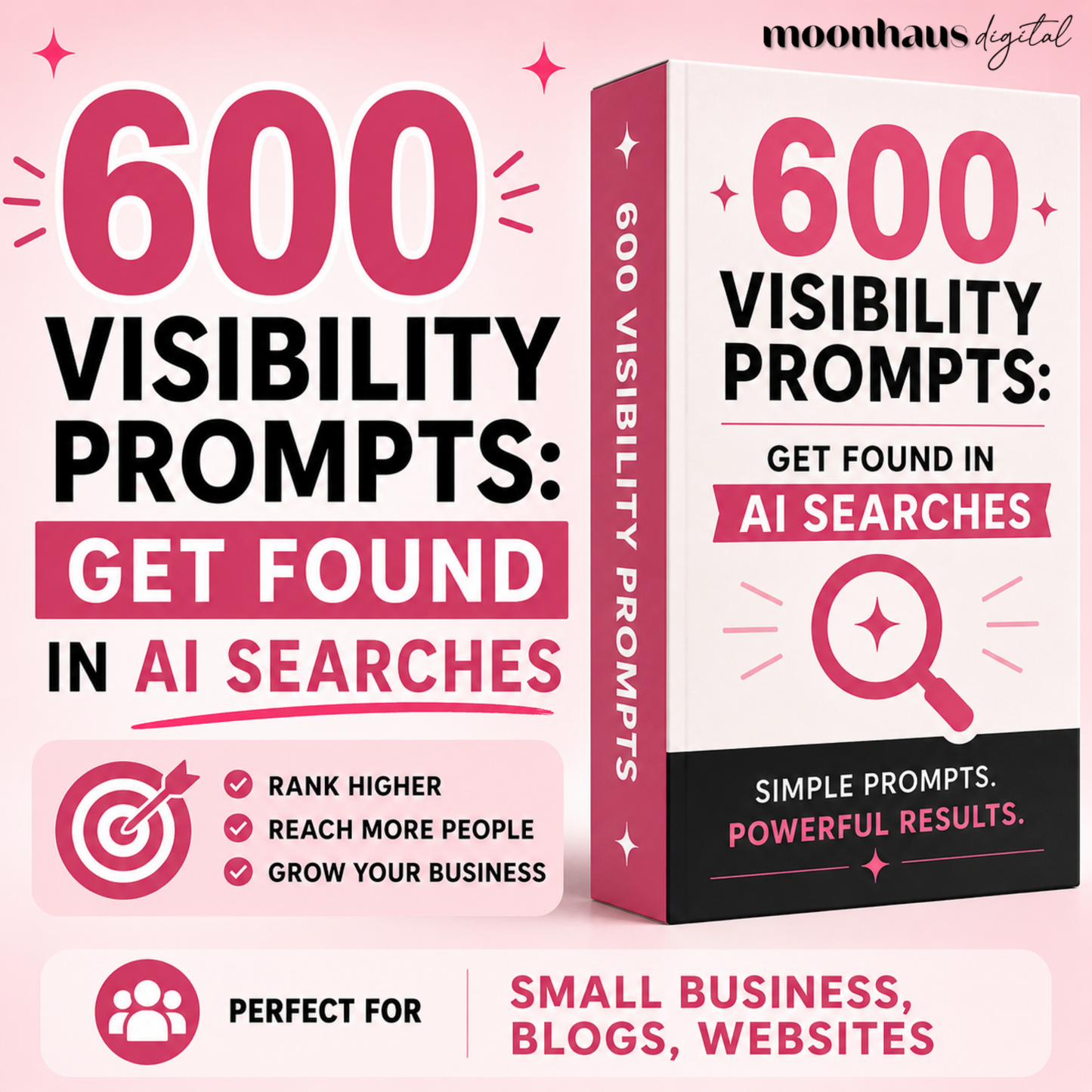 AI Visibility Prompts | Get Found by ChatGPT, Claude, AI tools | Prompt Pack for Small Business, Blogs, Websites, Etsy Stores