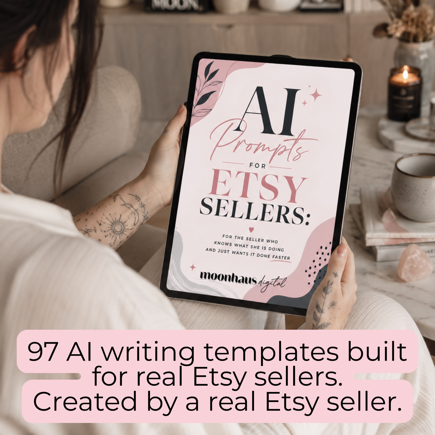 Etsy Sellers Prompts Ebook | Claude AI ChatGPT Writing Prompt Pack Templates | Side Hustle SEO Listings