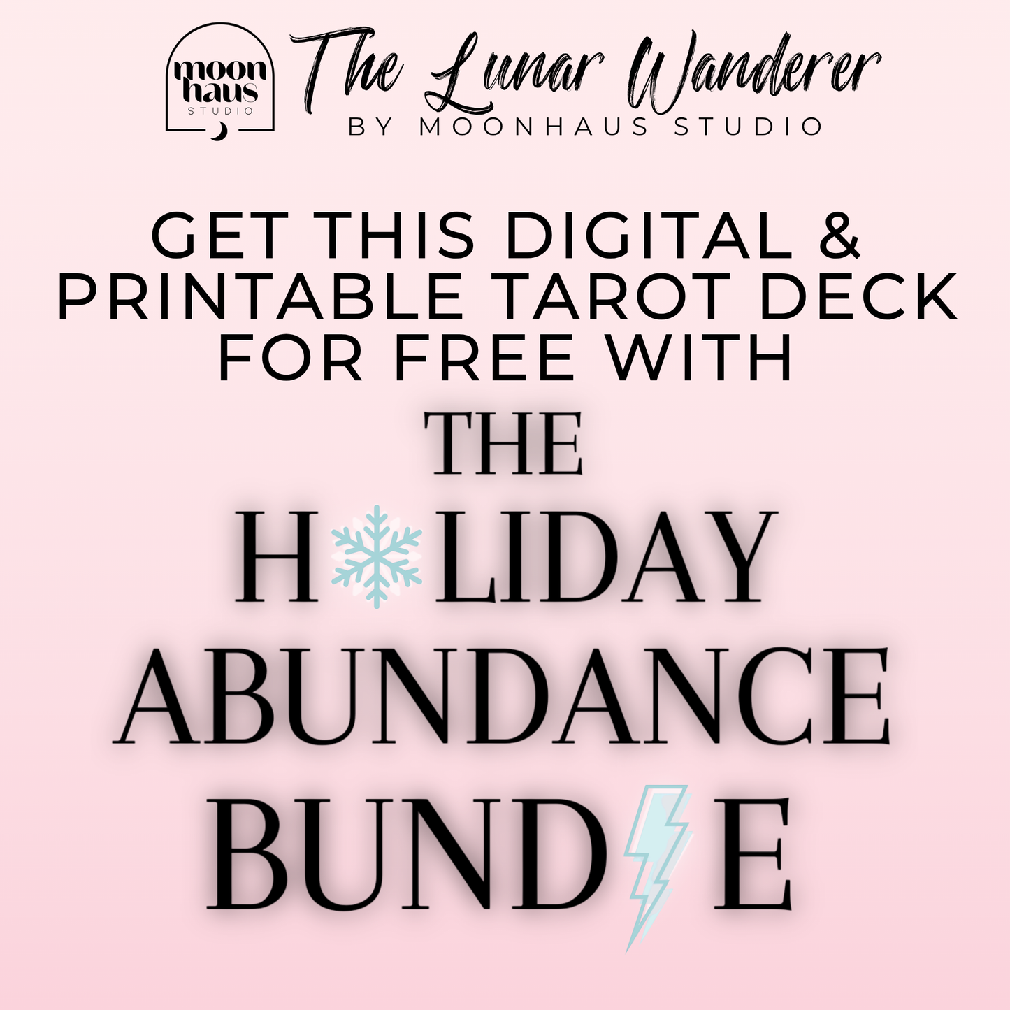 Printable & Digital Tarot Card Deck: The Lunar Wanderer, Indie, Hand Drawn Tarot Art | The Holiday Abundance Bundle