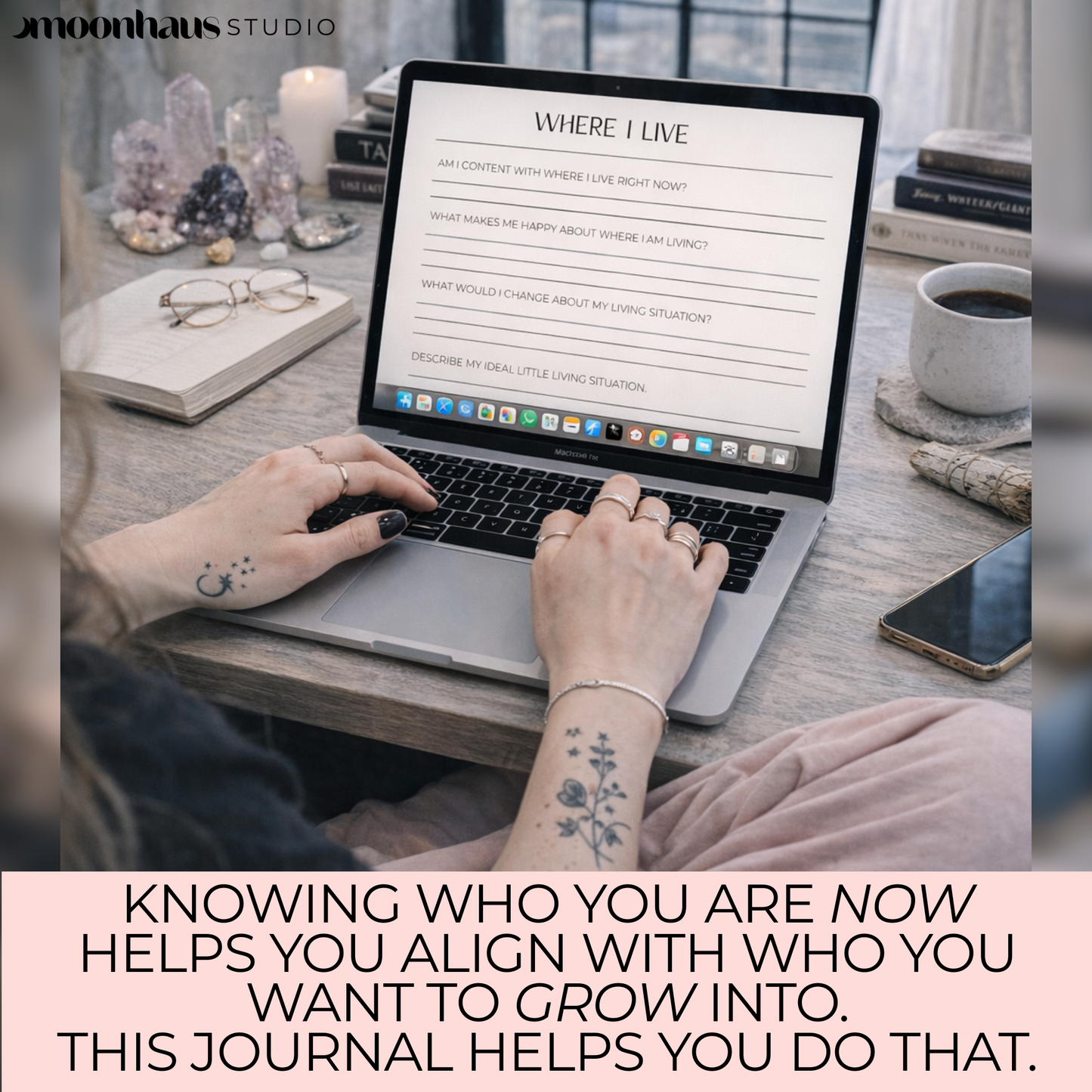 The Journal Of Me: Insight, Self-discovery, & Reflection | Aesthetic Journal & Mindful Colouring, 35 Pages | Printable & Digital PDF