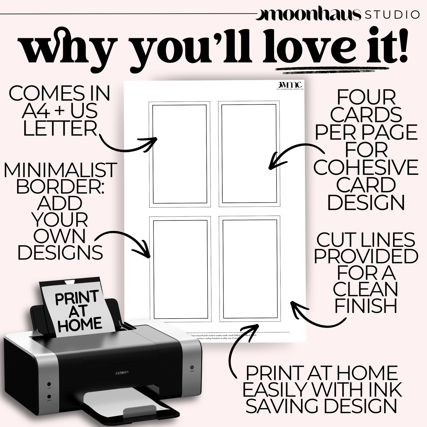 Blank Digital Tarot Cards Templates: DIY Oracle Cards, Affirmation & Divination - Printable Instant Download PDF